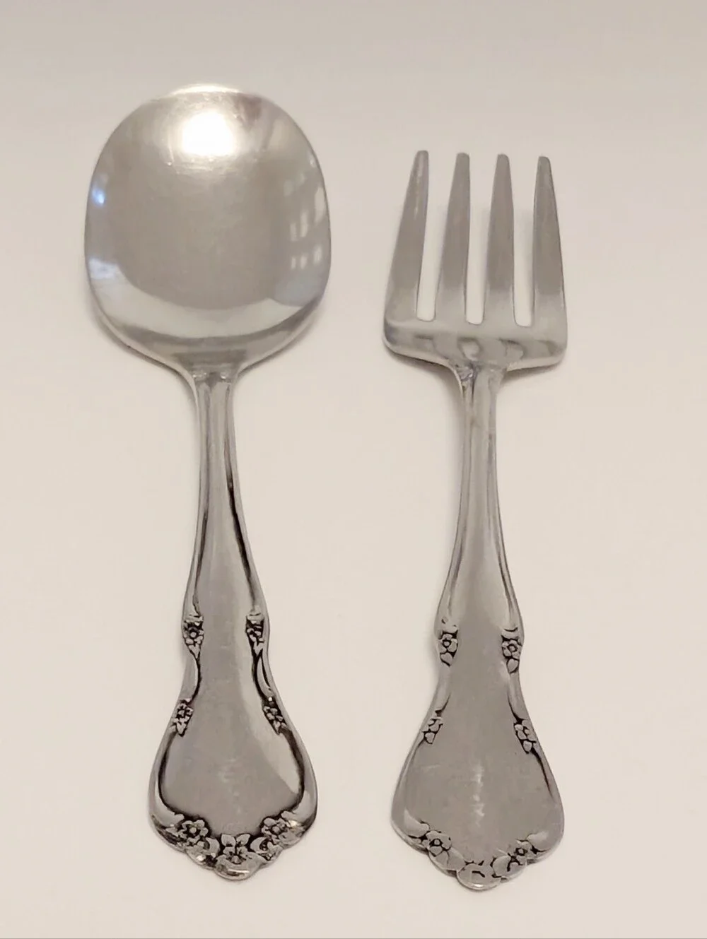 VINTAGE Childrens Stainless Flatwear Set Oneida Chateau Retro Classic Spoon Fork